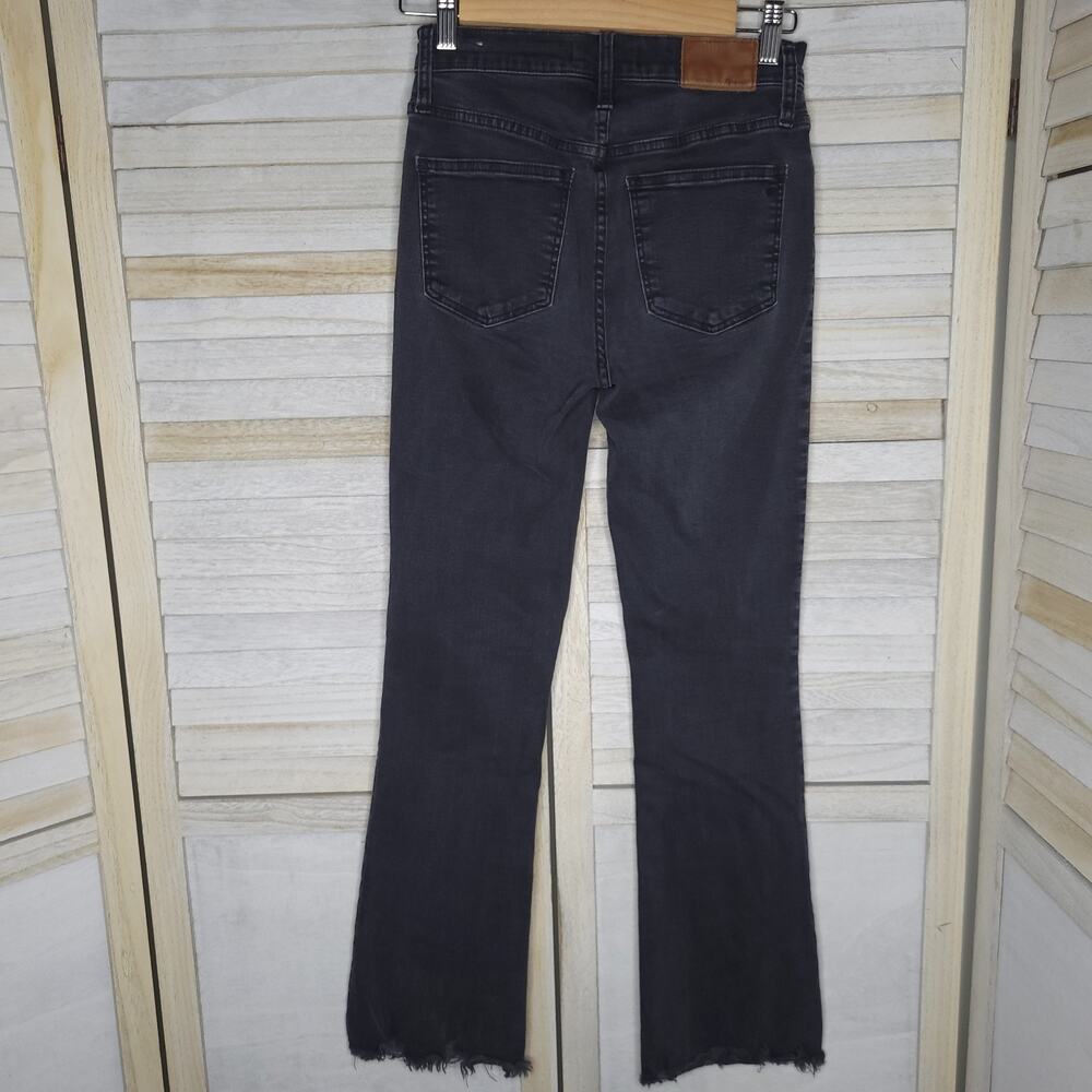 Madewell Cali Demi Boot High Rise Raw Hems Black Jeans, Women’s Size 25T 25 Tall
